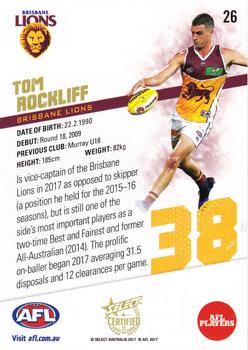 2017 Select Certified #26 Tom Rockliff Back